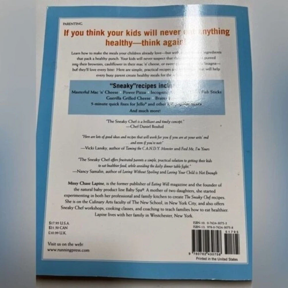 The Sneaky Chef Missy Chase Lapine Healthy Kids Cookbook‎ Paperback
